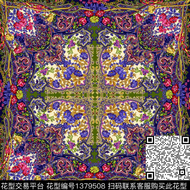 奢华民族风大牌风数码印花华亿平台下载（图片编号: 1379508） - 瓦栏（Walan）