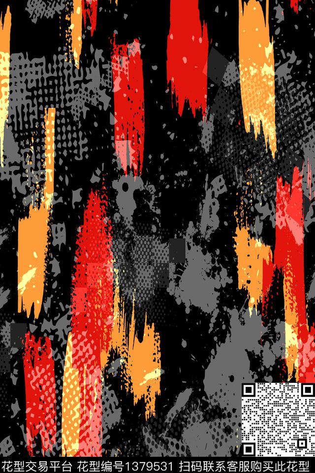 几何男装满版花迷彩传统印花华亿平台下载（图片编号: 1379531） - 瓦栏（Walan）