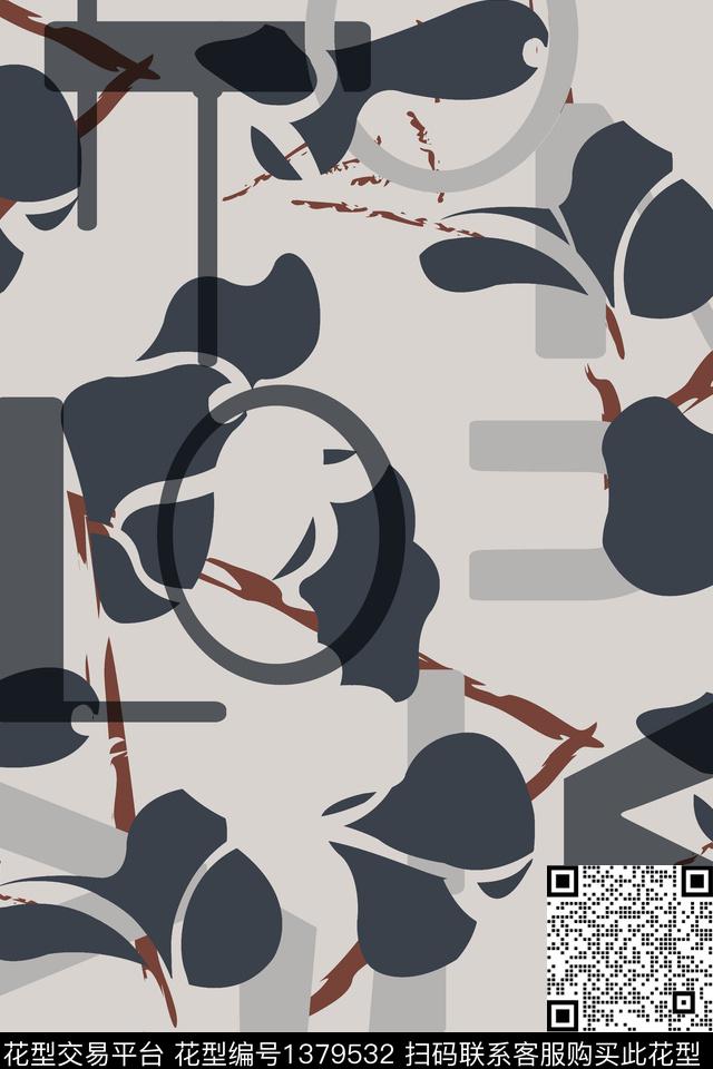 几何男装满版花迷彩传统印花华亿平台下载（图片编号: 1379532） - 瓦栏（Walan）