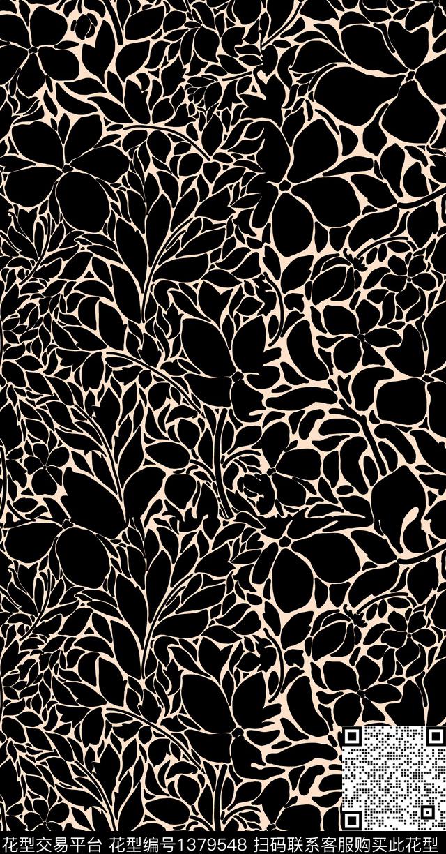 抽象花卉豹纹条纹数码印花华亿平台下载（图片编号: 1379548） - 瓦栏（Walan）
