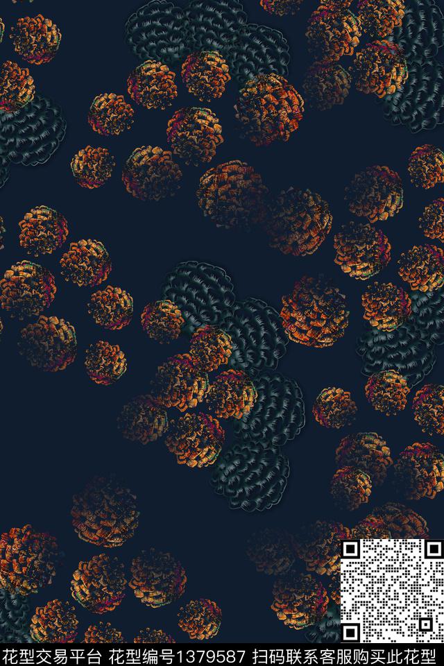 几何花卉雕印华亿平台抽象数码印花华亿平台下载（图片编号: 1379587） - 瓦栏（Walan）