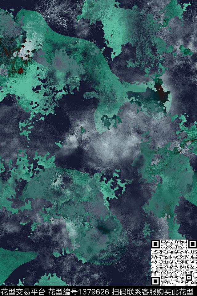 几何男装满版花扎染华亿平台传统印花华亿平台下载（图片编号: 1379626） - 瓦栏（Walan）