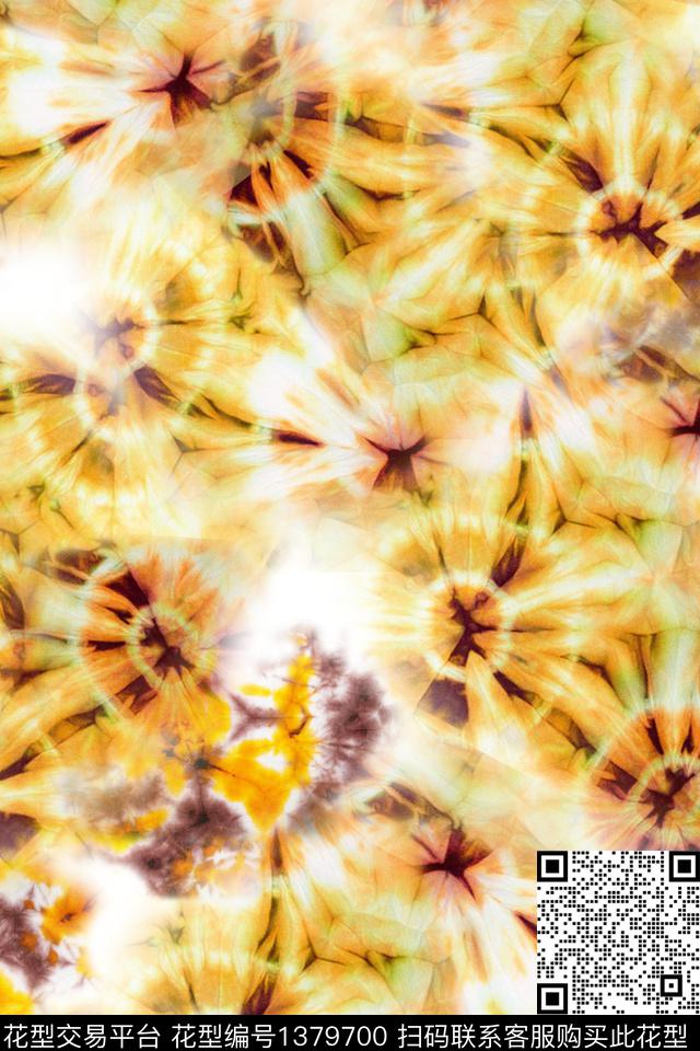 扎染华亿平台大牌风抽象数码印花华亿平台下载（图片编号: 1379700） - 瓦栏（Walan）