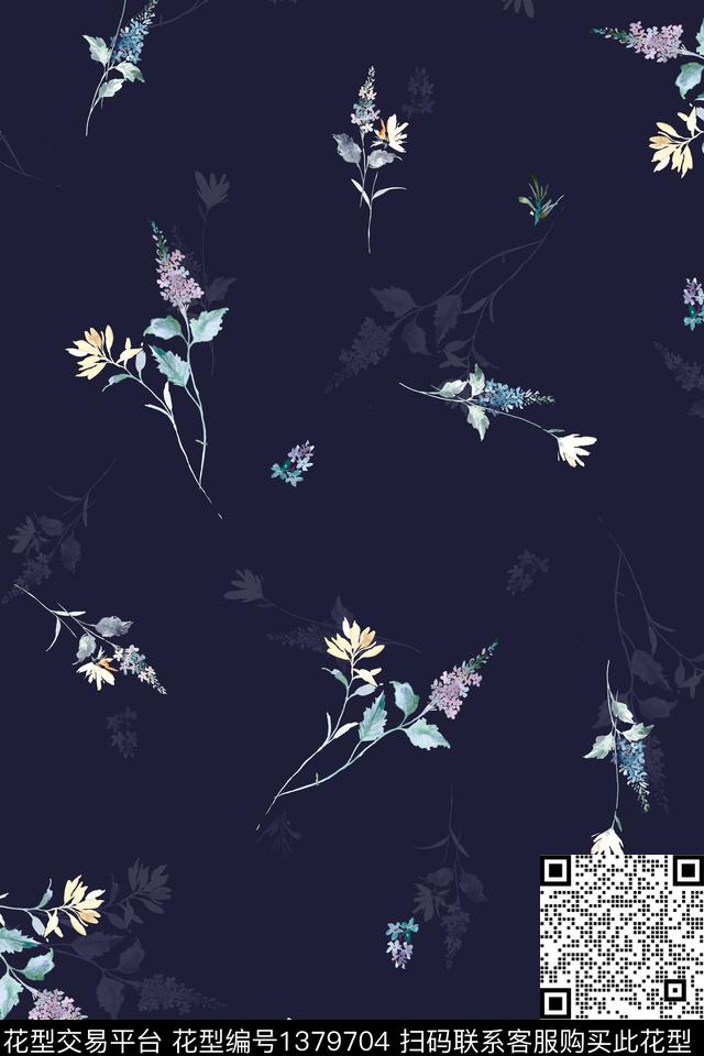 清爽底花卉花卉小碎花数码印花华亿平台下载（图片编号: 1379704） - 瓦栏（Walan）