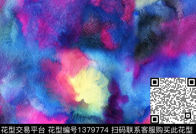 女装抽象扎染华亿平台数码印花华亿平台下载（图片编号: 1379774） - 瓦栏（Walan）