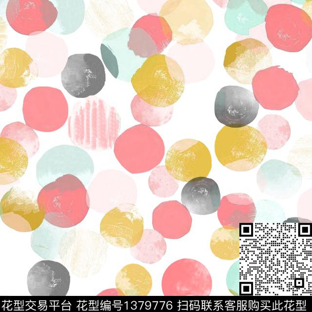 抽象花卉女装波点数码印花华亿平台下载（图片编号: 1379776） - 瓦栏（Walan）