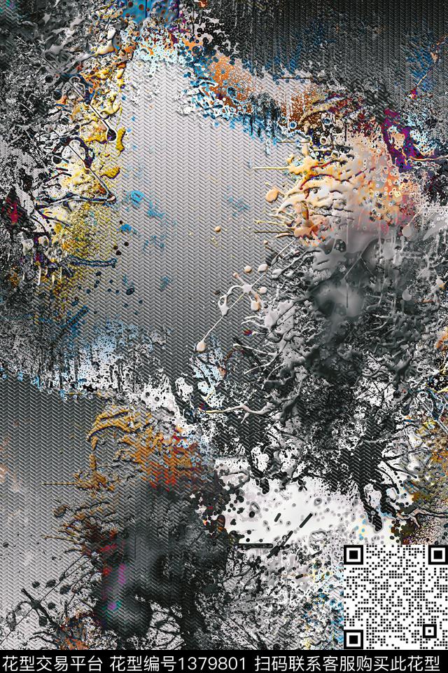 抽象男装家居服户外数码印花华亿平台下载（图片编号: 1379801） - 瓦栏（Walan）