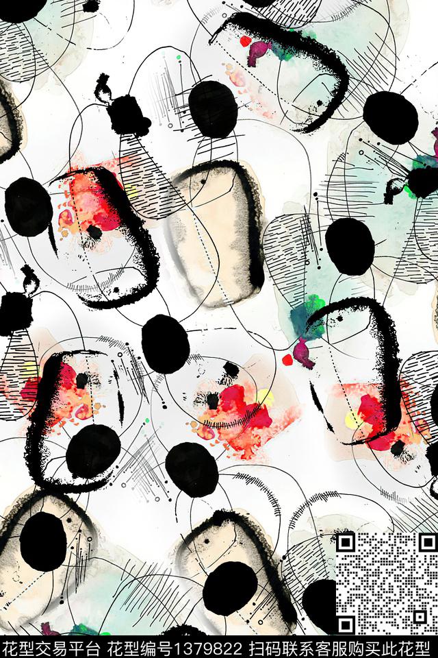 几何肌理大牌风数码印花华亿平台下载（图片编号: 1379822） - 瓦栏（Walan）