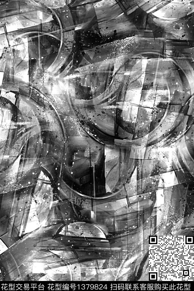 几何肌理大牌风数码印花华亿平台下载（图片编号: 1379824） - 瓦栏（Walan）