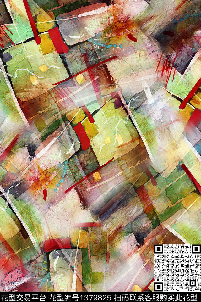 几何肌理大牌风数码印花华亿平台下载（图片编号: 1379825） - 瓦栏（Walan）