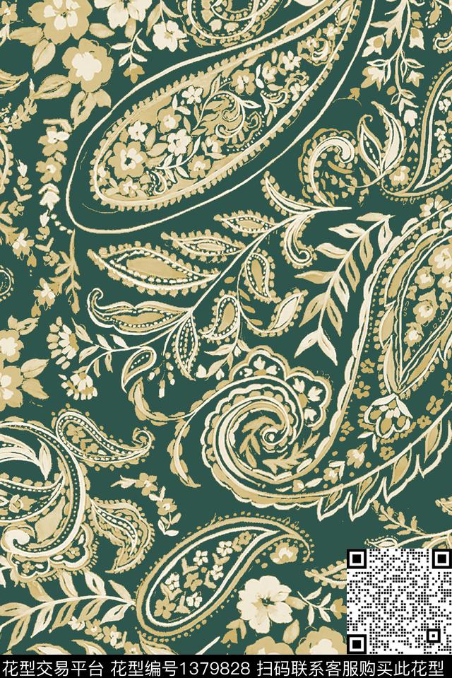民族风佩斯利大牌风数码印花华亿平台下载（图片编号: 1379828） - 瓦栏（Walan）