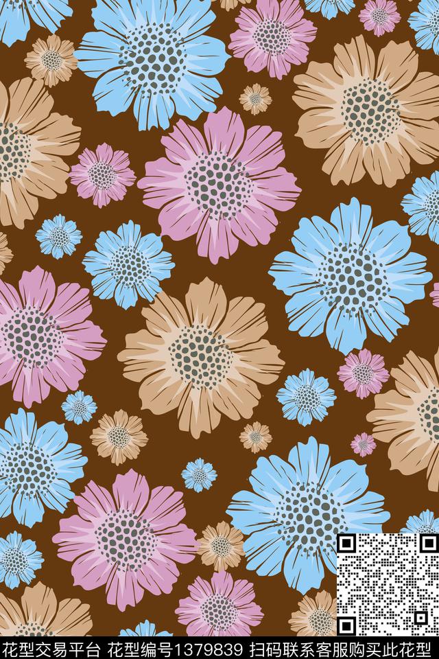 花卉花瓣大牌风数码印花华亿平台下载（图片编号: 1379839） - 瓦栏（Walan）