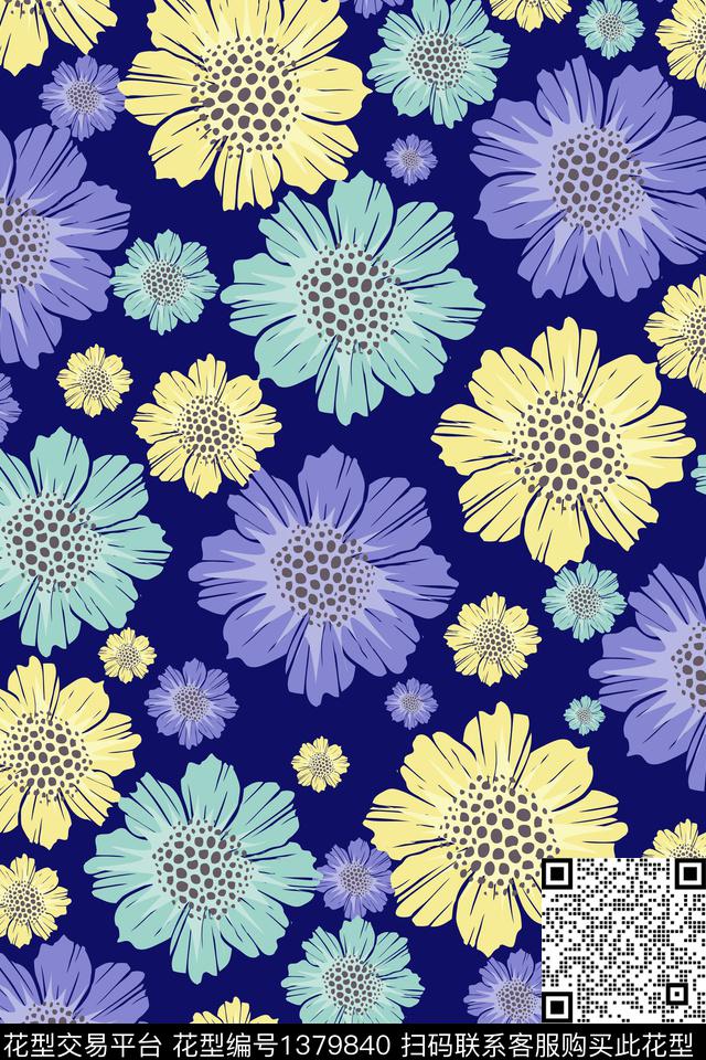 花卉花瓣大牌风数码印花华亿平台下载（图片编号: 1379840） - 瓦栏（Walan）