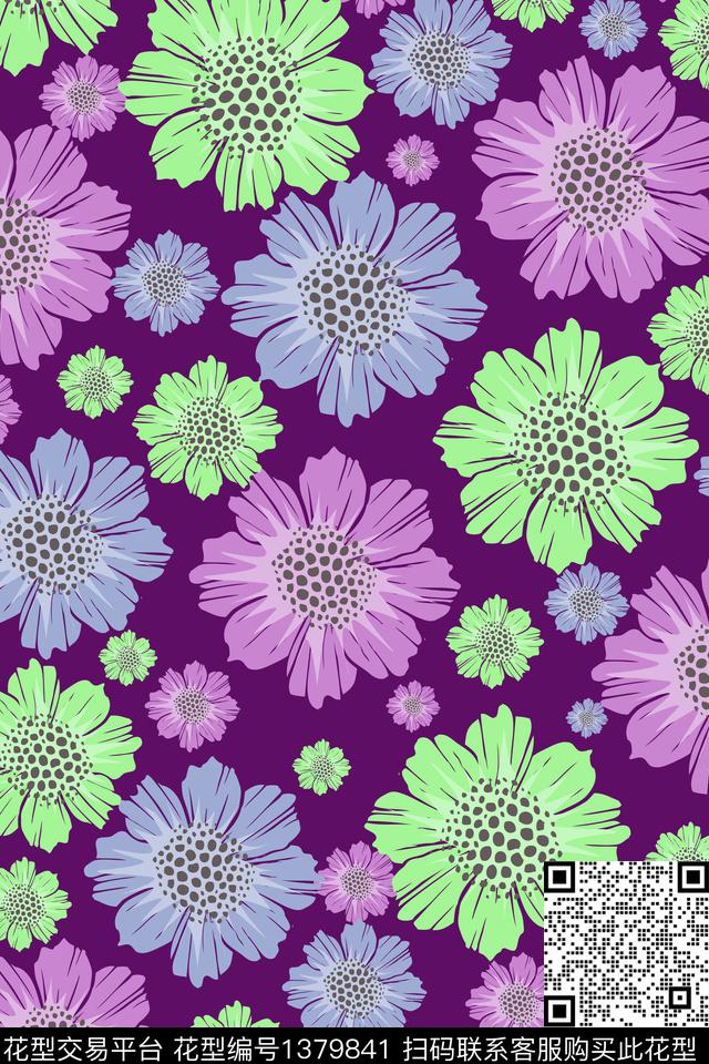 花卉花瓣大牌风数码印花华亿平台下载（图片编号: 1379841） - 瓦栏（Walan）