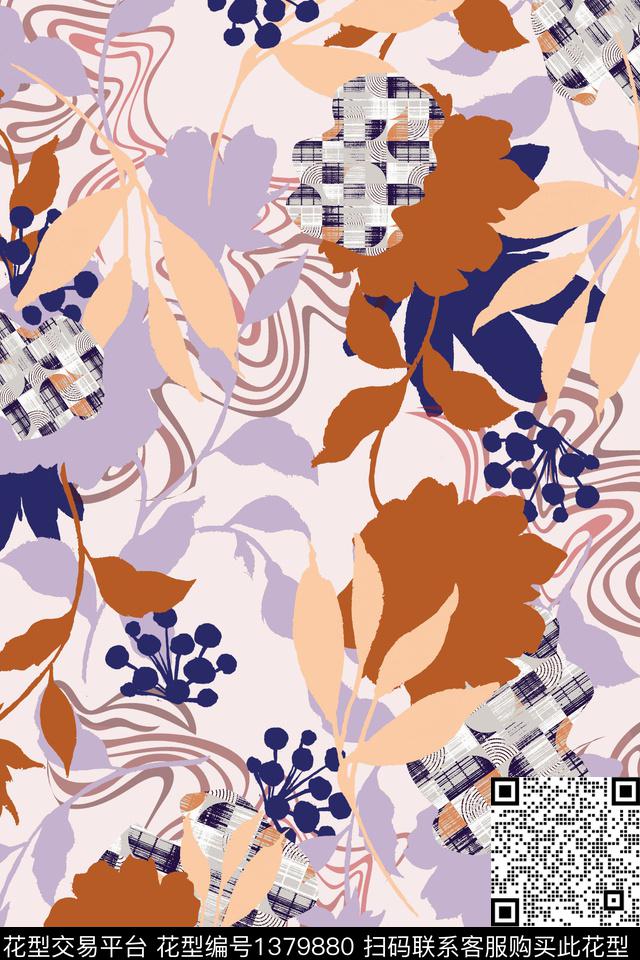 几何抽象年轻时尚传统印花华亿平台下载（图片编号: 1379880） - 瓦栏（Walan）