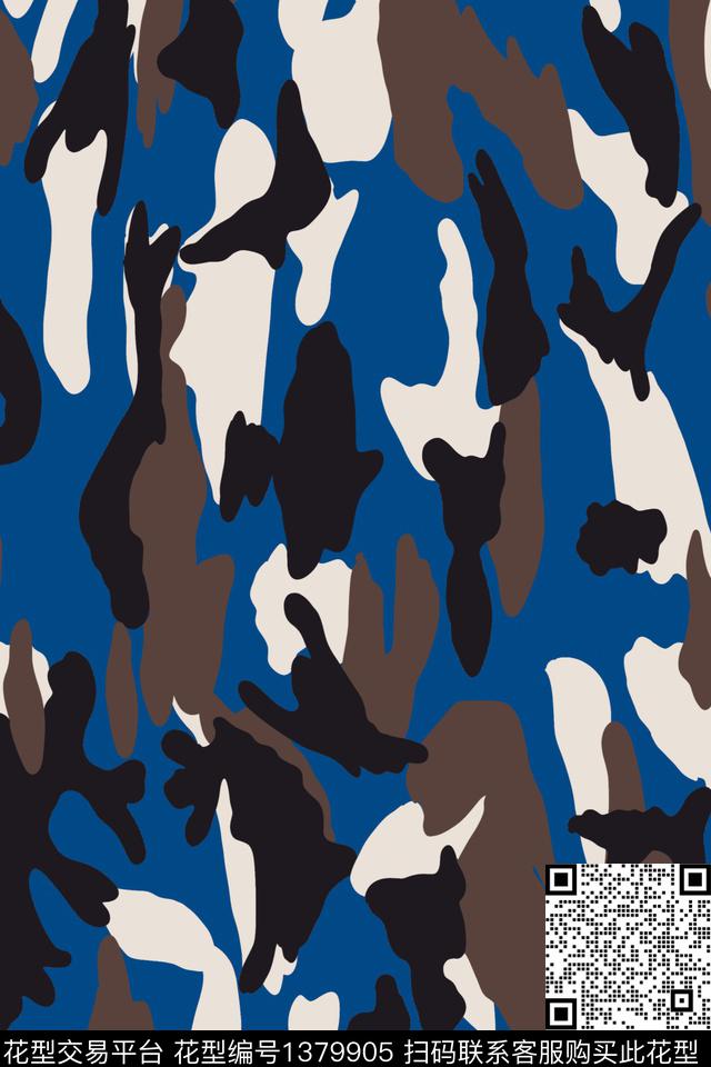 男装满版花几何迷彩传统印花华亿平台下载（图片编号: 1379905） - 瓦栏（Walan）