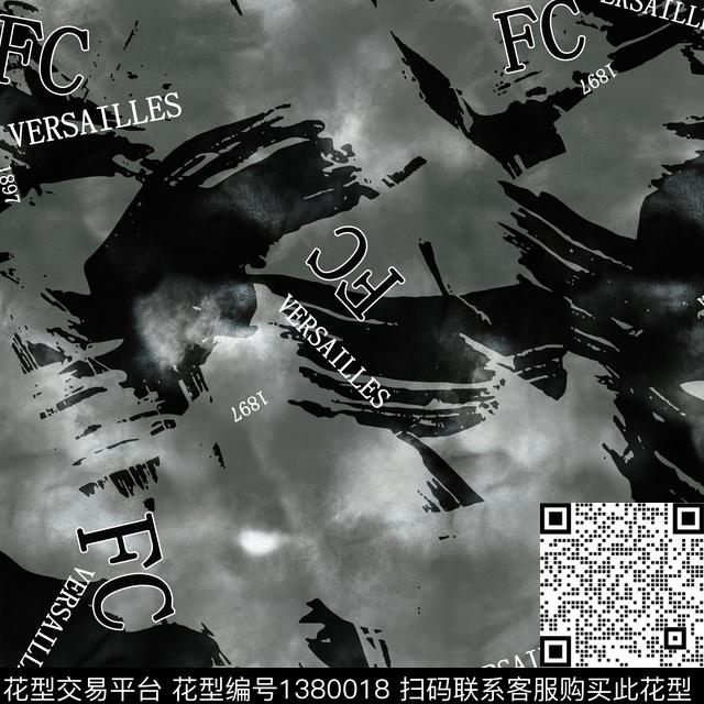 字母扎染华亿平台大牌风传统印花华亿平台下载（图片编号: 1380018） - 瓦栏（Walan）