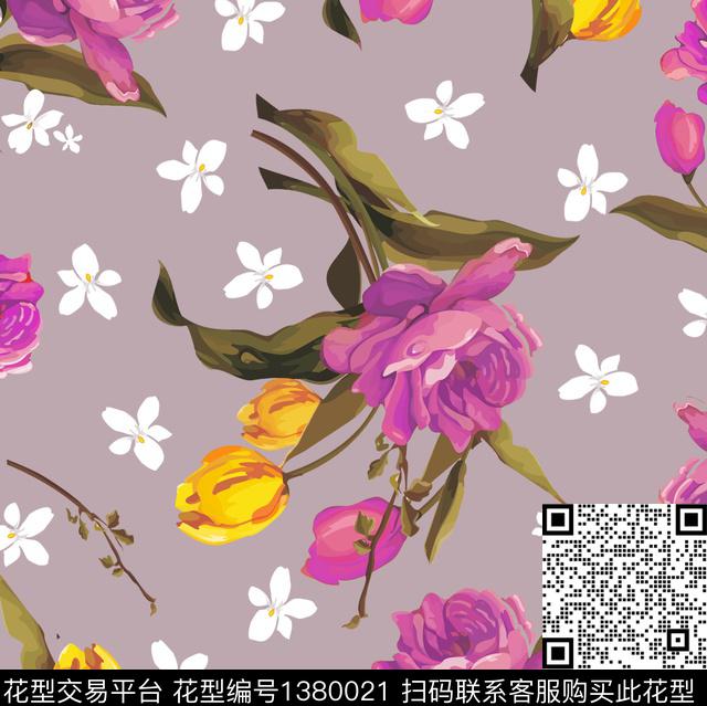 数码华亿平台绿植树叶花卉数码印花华亿平台下载（图片编号: 1380021） - 瓦栏（Walan）