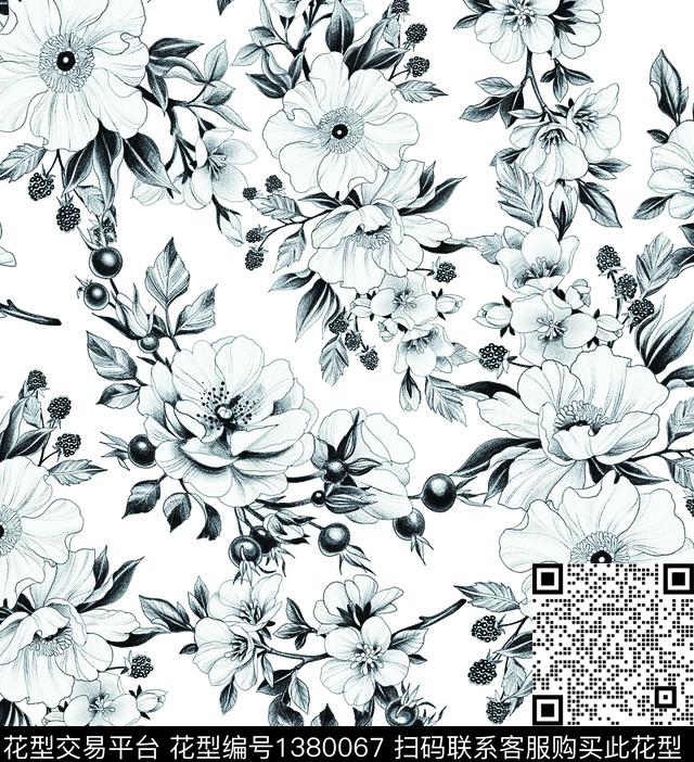 绿植树叶数码华亿平台花卉数码印花华亿平台下载（图片编号: 1380067） - 瓦栏（Walan）