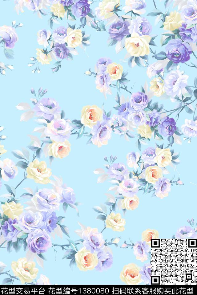 大牌风香云纱小清新数码印花华亿平台下载（图片编号: 1380080） - 瓦栏（Walan）