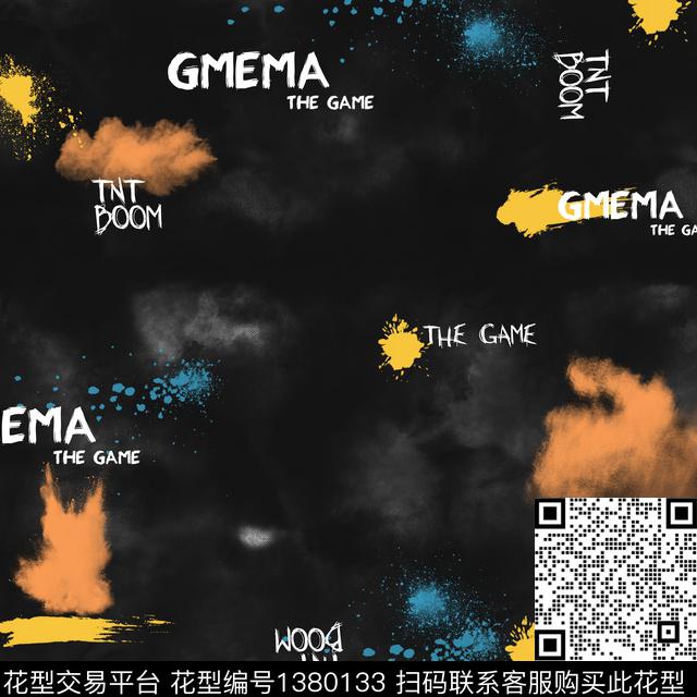 涂鸦字母大牌风传统印花华亿平台下载（图片编号: 1380133） - 瓦栏（Walan）