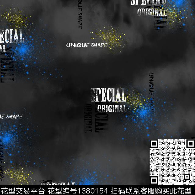 涂鸦字母扎染华亿平台传统印花华亿平台下载（图片编号: 1380154） - 瓦栏（Walan）