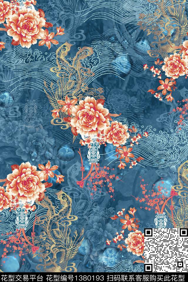女装花卉中国风数码印花华亿平台下载（图片编号: 1380193） - 瓦栏（Walan）