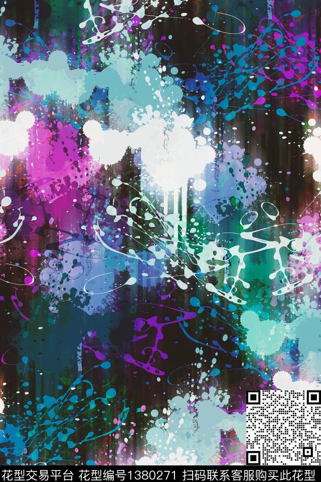 抽象男装家居服户外数码印花华亿平台下载（图片编号: 1380271） - 瓦栏（Walan）