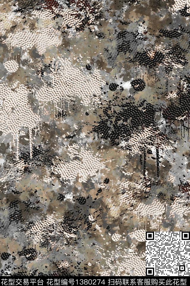 抽象男装家居服户外数码印花华亿平台下载（图片编号: 1380274） - 瓦栏（Walan）