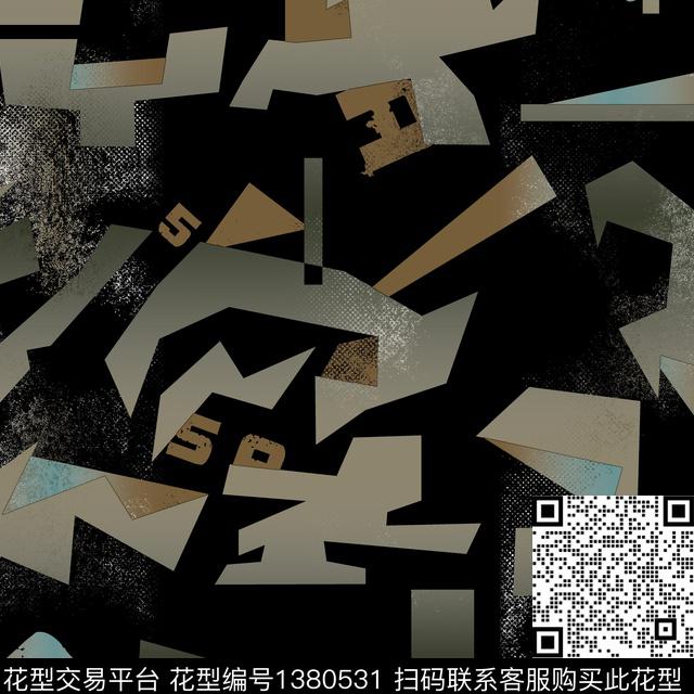 几何纸印花抽象男装传统印花华亿平台下载（图片编号: 1380531） - 瓦栏（Walan）