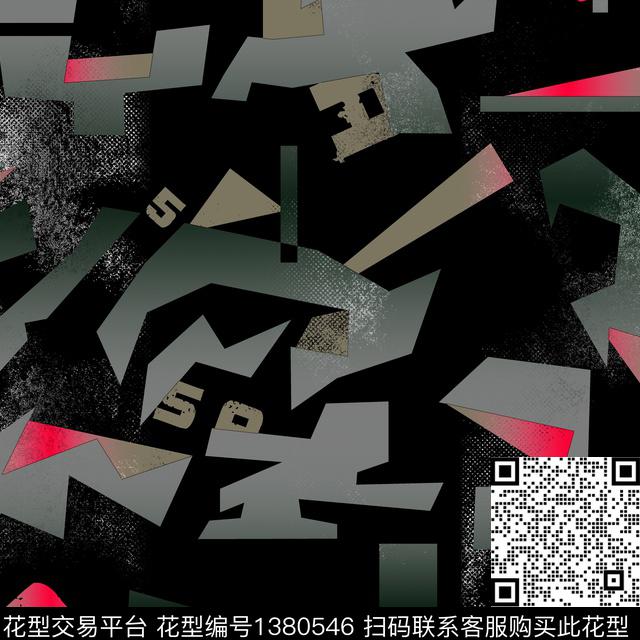 几何纸印花抽象男装传统印花华亿平台下载（图片编号: 1380546） - 瓦栏（Walan）