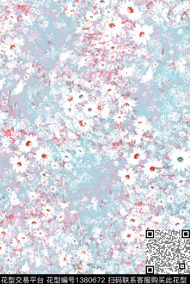 花卉大牌风小碎花数码印花华亿平台下载（图片编号: 1380672） - 瓦栏（Walan）