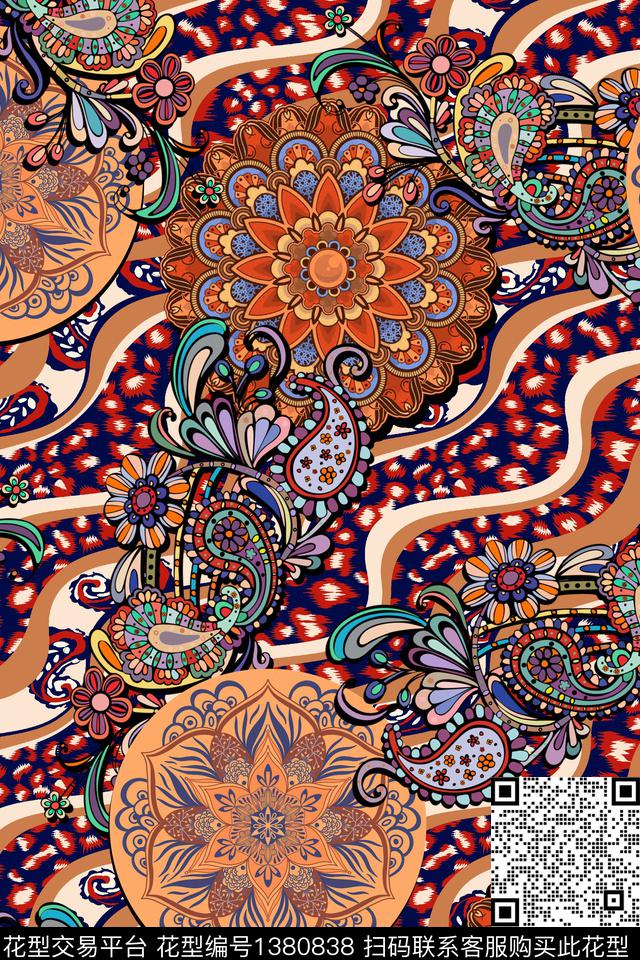 民族风大牌风神秘圆形数码印花华亿平台下载（图片编号: 1380838） - 瓦栏（Walan）