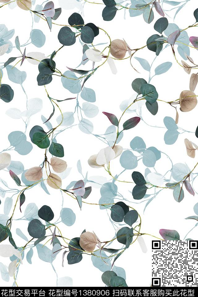 花卉小清新真丝数码印花华亿平台下载（图片编号: 1380906） - 瓦栏（Walan）
