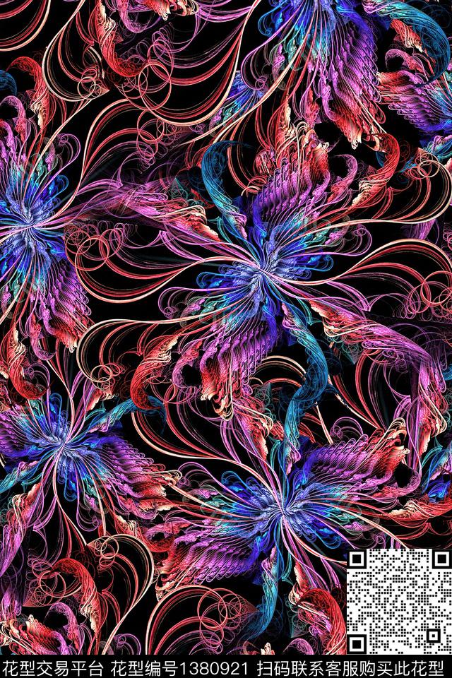 时尚数码华亿平台抽象数码印花华亿平台下载（图片编号: 1380921） - 瓦栏（Walan）