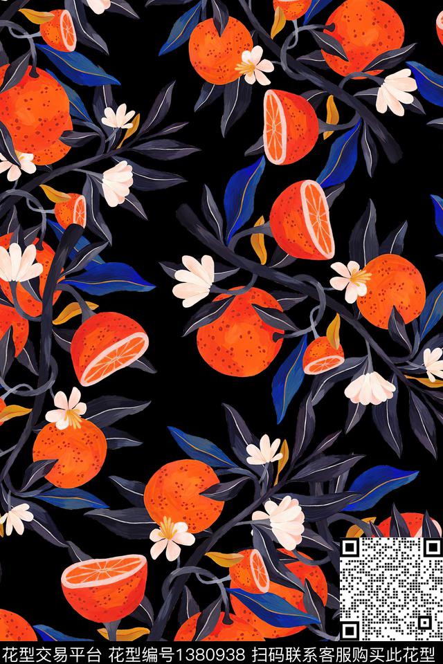 水果绿植树叶大牌风传统印花华亿平台下载（图片编号: 1380938） - 瓦栏（Walan）