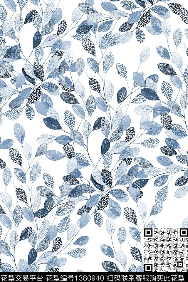 绿植树叶雪纺大牌风数码印花华亿平台下载（图片编号: 1380940） - 瓦栏（Walan）