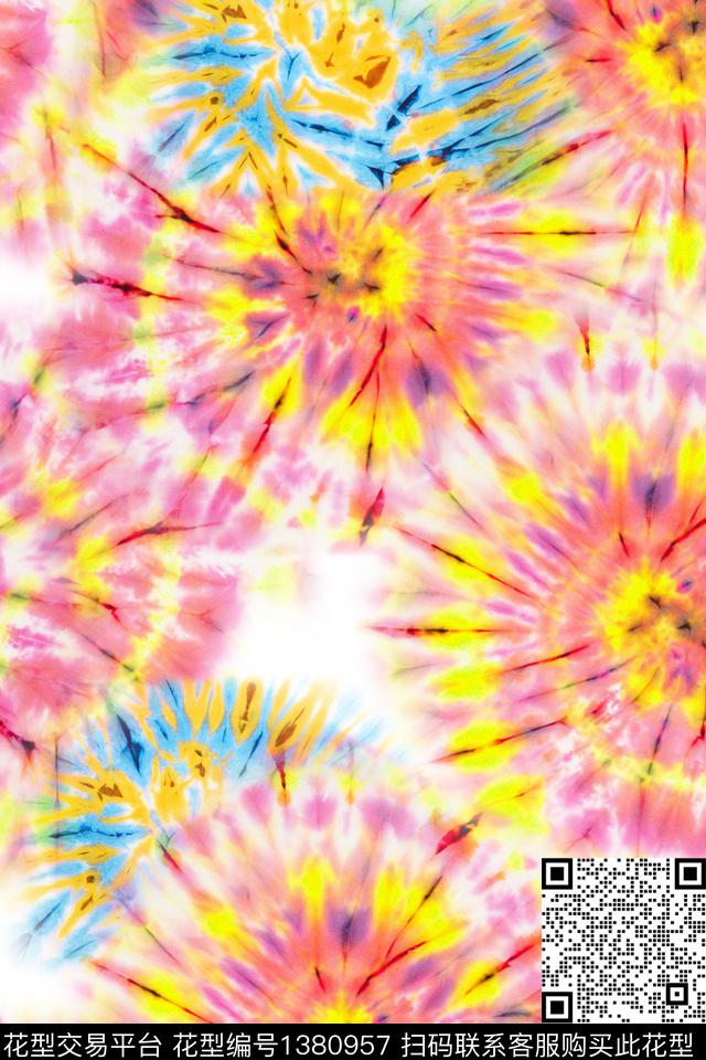 肌理扎染华亿平台大牌风数码印花华亿平台下载（图片编号: 1380957） - 瓦栏（Walan）