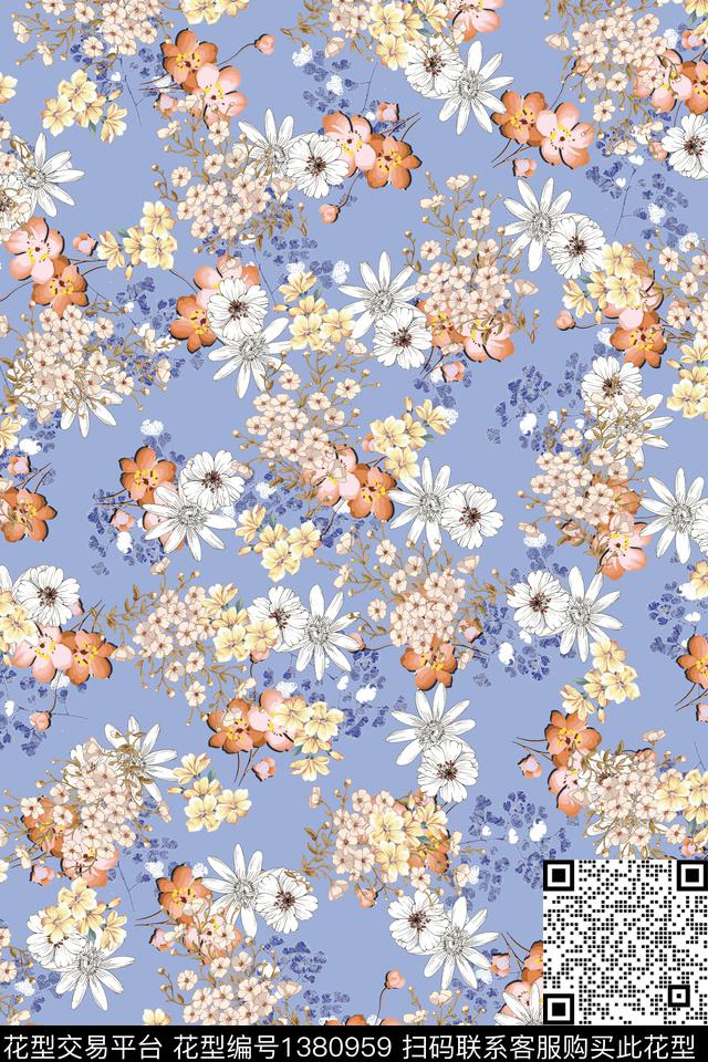 花卉大牌风小碎花数码印花华亿平台下载（图片编号: 1380959） - 瓦栏（Walan）