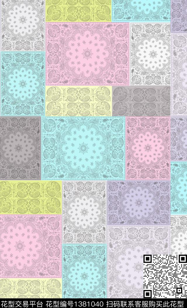 几何线条女装数码印花华亿平台下载（图片编号: 1381040） - 瓦栏（Walan）