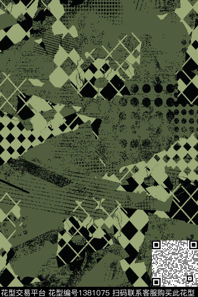 几何抽象传统印花华亿平台下载（图片编号: 1381075） - 瓦栏（Walan）