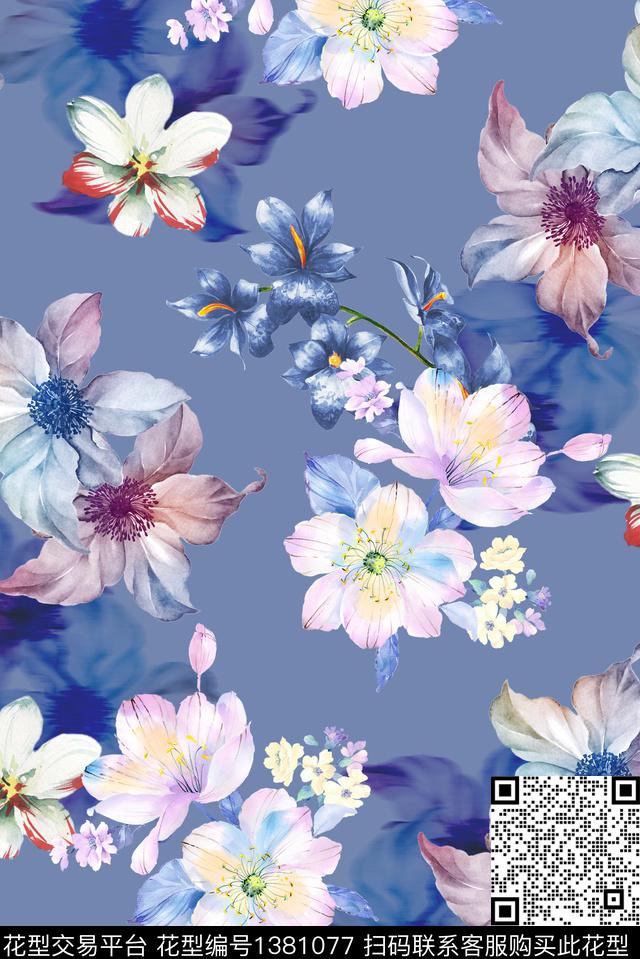 复古春夏华亿平台真丝数码印花华亿平台下载（图片编号: 1381077） - 瓦栏（Walan）