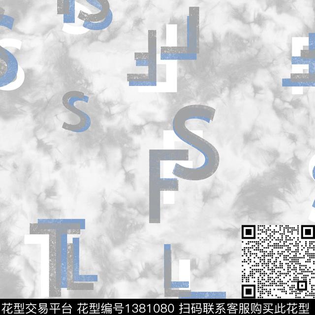 字母扎染华亿平台大牌风传统印花华亿平台下载（图片编号: 1381080） - 瓦栏（Walan）