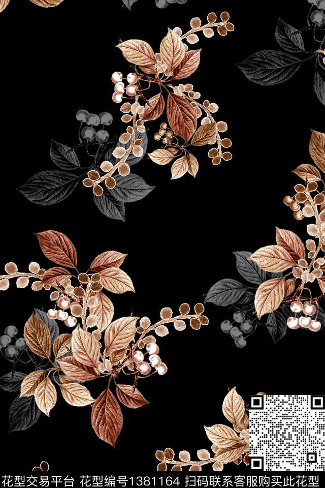 花卉雕印华亿平台真丝数码印花华亿平台下载（图片编号: 1381164） - 瓦栏（Walan）