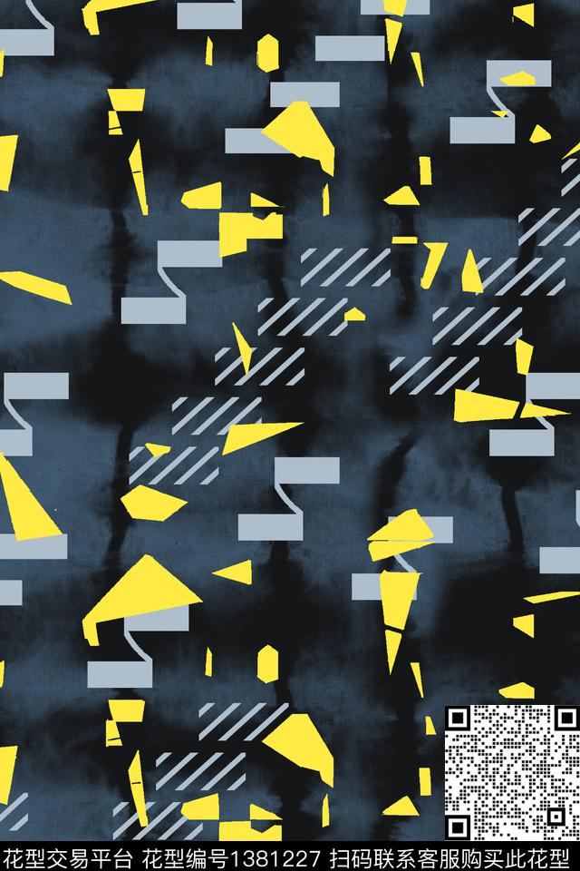 几何男装满版花大牌风传统印花华亿平台下载（图片编号: 1381227） - 瓦栏（Walan）