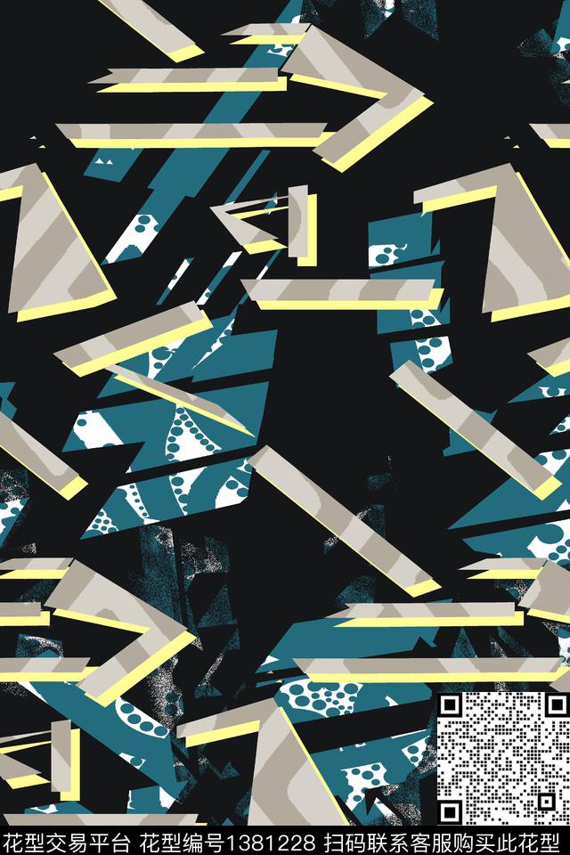 几何男装满版花大牌风传统印花华亿平台下载（图片编号: 1381228） - 瓦栏（Walan）