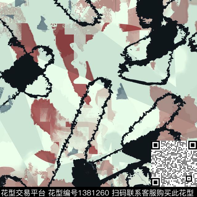 几何纸印花抽象男装传统印花华亿平台下载（图片编号: 1381260） - 瓦栏（Walan）