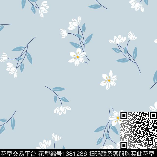 女装花卉植物传统印花华亿平台下载（图片编号: 1381286） - 瓦栏（Walan）