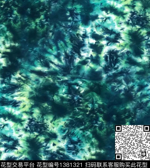 扎染华亿平台蓝印花羽绒服印花数码印花华亿平台下载（图片编号: 1381321） - 瓦栏（Walan）