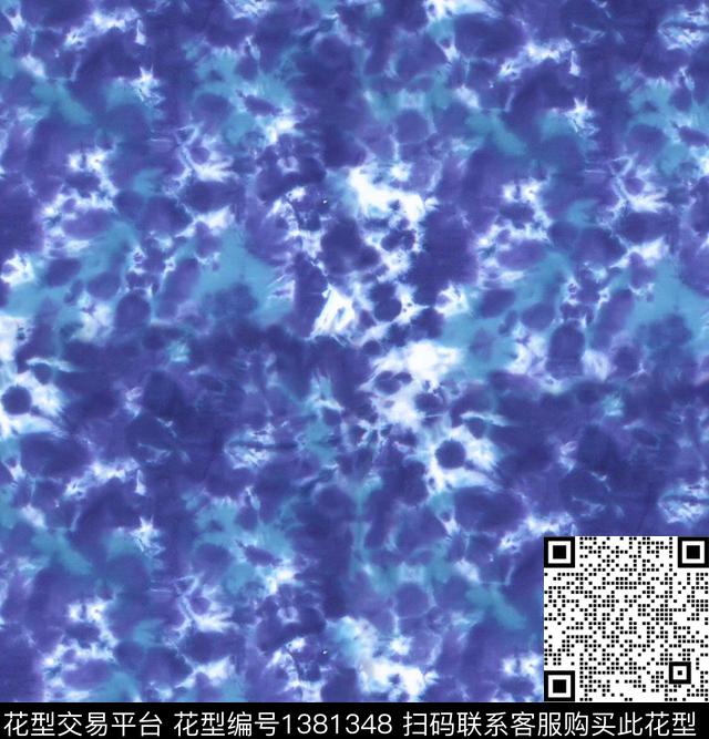 扎染华亿平台蓝印花羽绒服印花数码印花华亿平台下载（图片编号: 1381348） - 瓦栏（Walan）